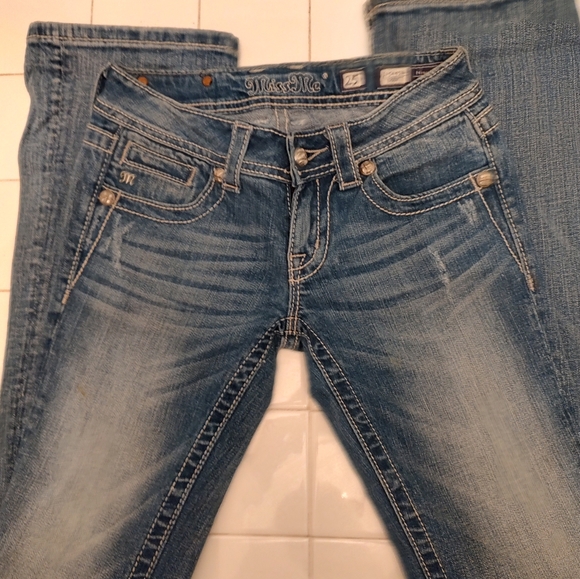 Miss Me Embellished Denim Boot Cut  Jeans with Wing Design - Picture 6 of 10